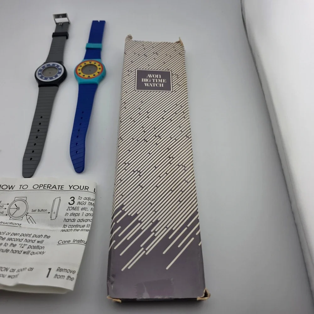 Avon Big Time Watch Set Vintage 1989 Two Watches AS IS‎ Parts